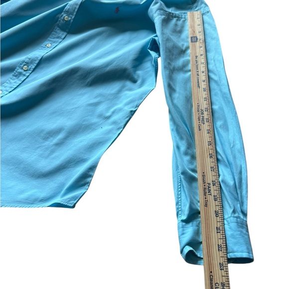 Polo Ralph Lauren men’s size 17 32-33 Blue full front button collar dress shirt - Picture 5 of 7